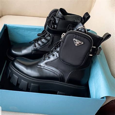 prada leather boots ebay|Prada ankle pouch combat boots.